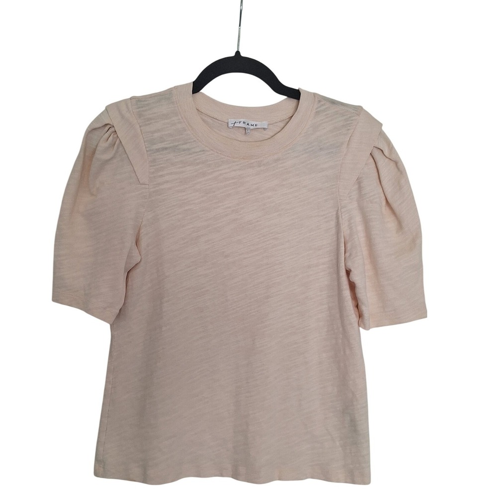 Frame Puff Sleeve Top Women's Small Cream Office Chic size s/p